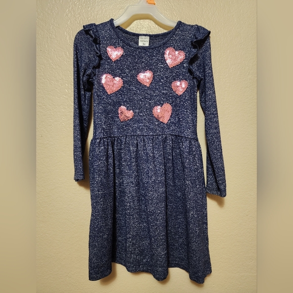 Sequins Hearts Long Sleeve Dress - Picture 1 of 4